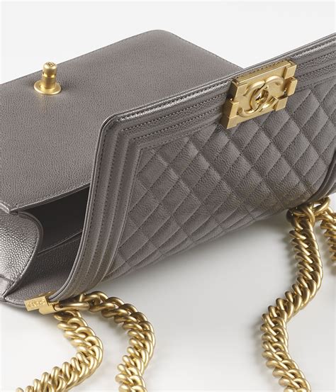 chanel le boy grained calfskin|Large boy chanel handbag, Grained calfskin & gold.